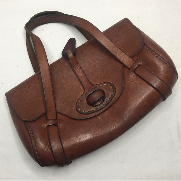 Genuine leather handmade mini bag. Vintage - Picture 4 of 10